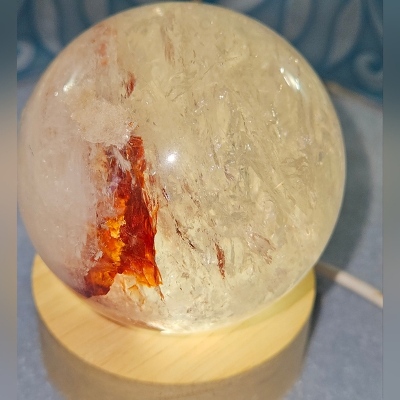 Fire Quartz Sphere w/Goddess Holder - Picture 6 of 6